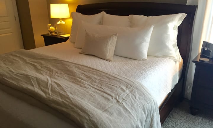 White Pillows and Linen Duvet Covers